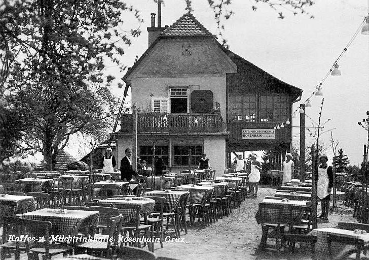 Café- und Milchtrinkhalle Rosenhain Graz in der Vorkriegszeit